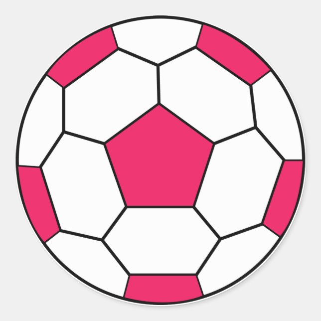 Redonda Pegatina rosado del balón de fútbol (Anverso)
