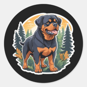 Redonda Pegatina Rottweiler