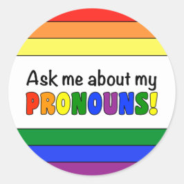 Redonda Pegatina Round Pronouns (Arcoiris)