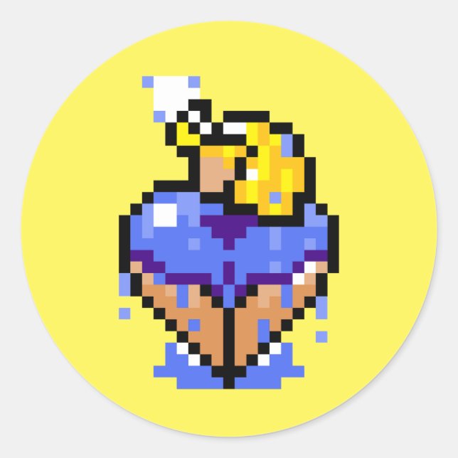 Redonda Pegatina rubio mojado (Anverso)