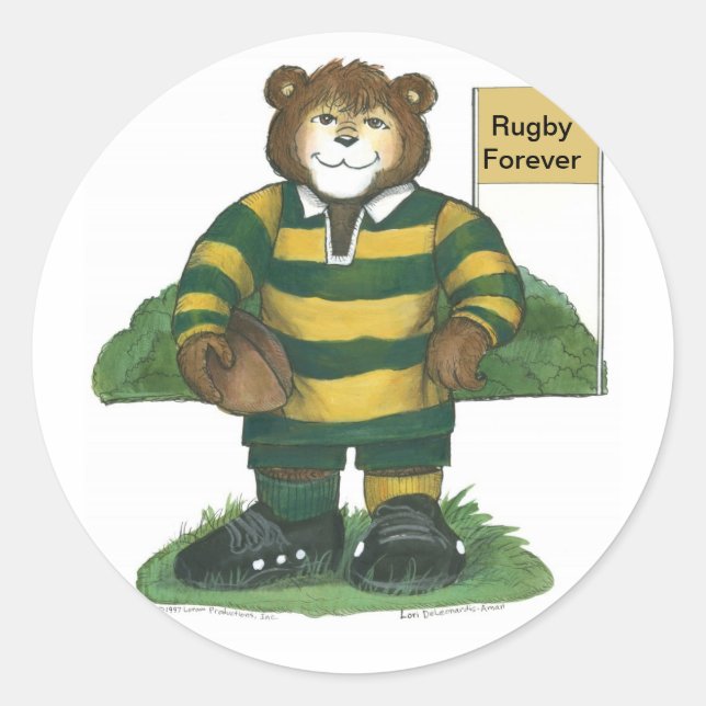 Redonda Pegatina Rugby (Anverso)
