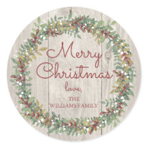 Pegatina Rustic Wreath Christmas