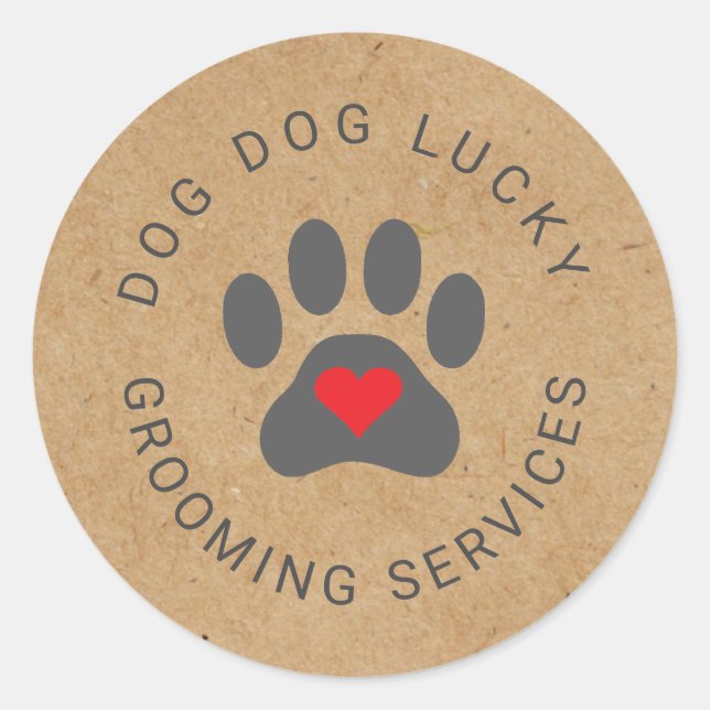 Redonda Pegatina rústico con patinaje cardíaco (Anverso)