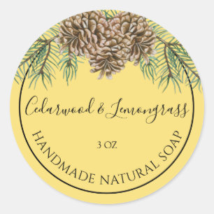 Redonda Pegatina Rústico De Cine Cedarwood Lemongrass Soap
