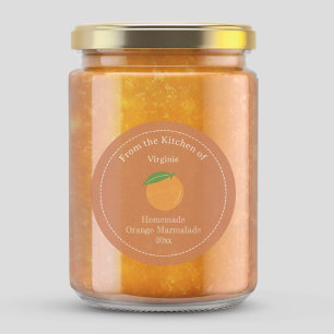 Redonda Pegatina Rústico Naranja Marmalade Label