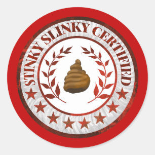 Redonda Pegatina RV certificado por Stinky Slinky