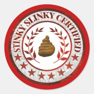 Redonda Pegatina RV certificado por Stinky Slinky