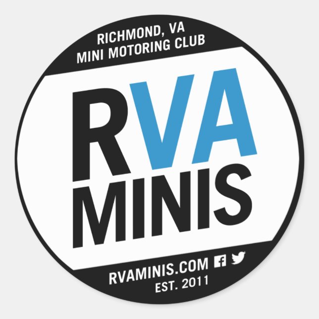 Redonda Pegatina RVA MINIs de 3" (Anverso)