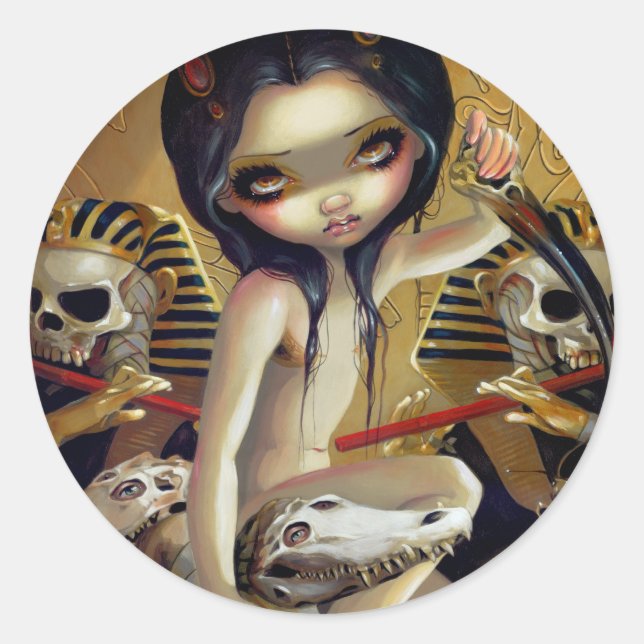 Redonda pegatina "Sacerdotes de Nyarlathotep" (Anverso)