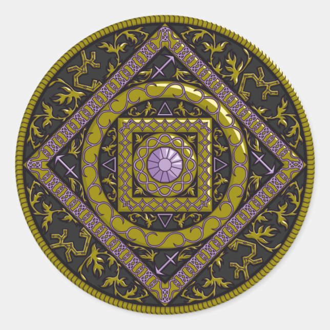 Redonda Pegatina Sagittarius Mandala (Anverso)