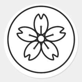 Redonda Pegatina Sakura en círculo
