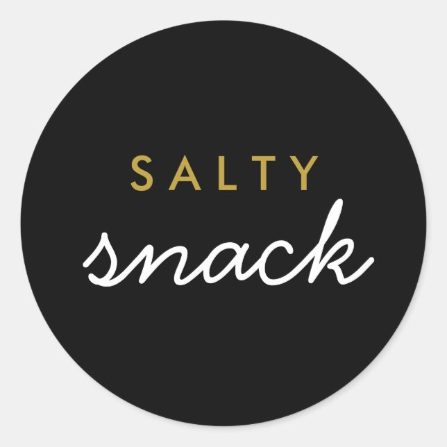 Redonda Pegatina Salty Snack (Anverso)