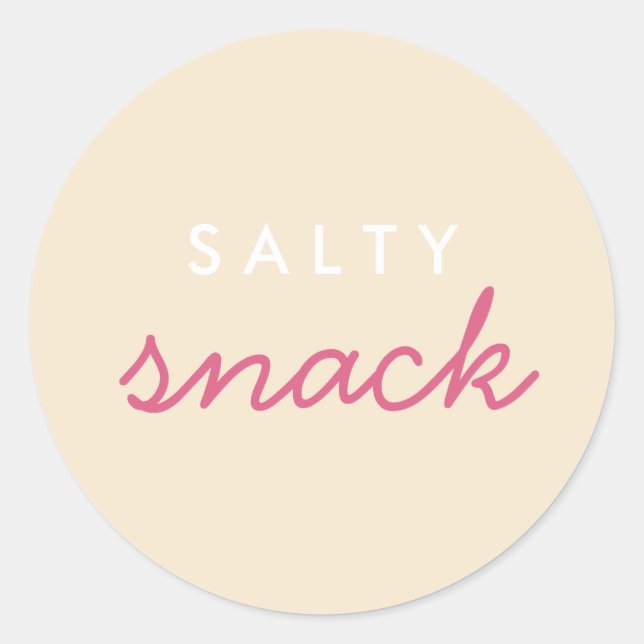 Redonda Pegatina Salty Snack (Anverso)