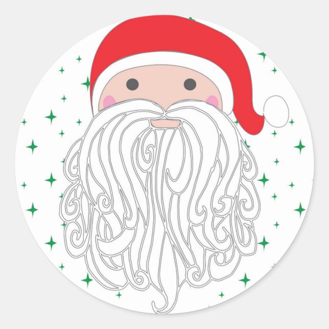 Redonda Pegatina Santa Sparkle (Anverso)