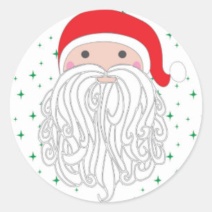 Redonda Pegatina Santa Sparkle