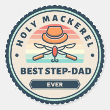 Pegatina - ¡Santo Mackerel! Mejor Step-Dad
