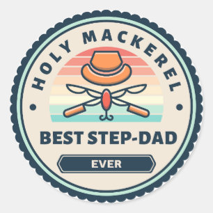 Redonda Pegatina - ¡Santo Mackerel! Mejor Step-Dad