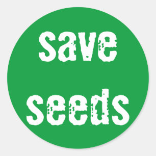 Redonda pegatina "Save Seeds"