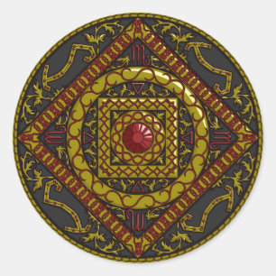 Redonda Pegatina Scorpio Mandala