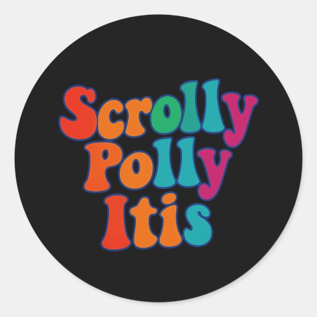 Redonda Pegatina Scrolly Polly Itis (Anverso)