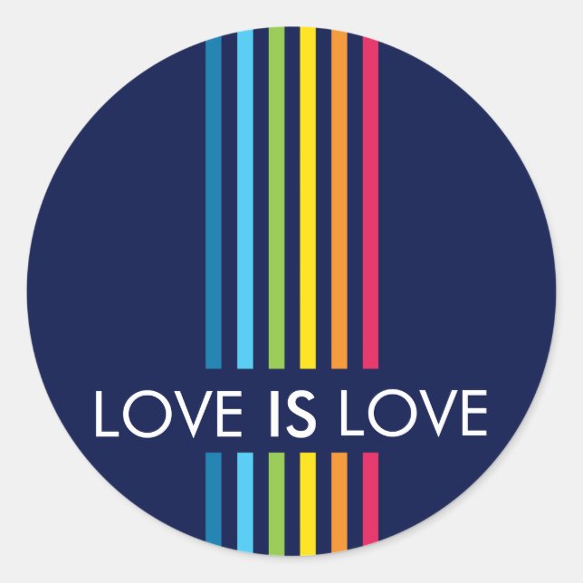 Redonda PEGATINA SEAL colorida banda de arco iris brillant (Anverso)