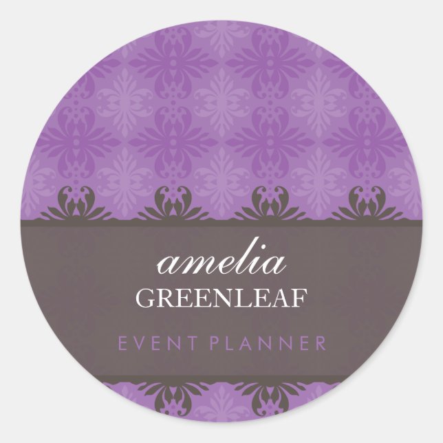 Redonda PEGATINA SEAL :: elegante estampado 10 (Anverso)