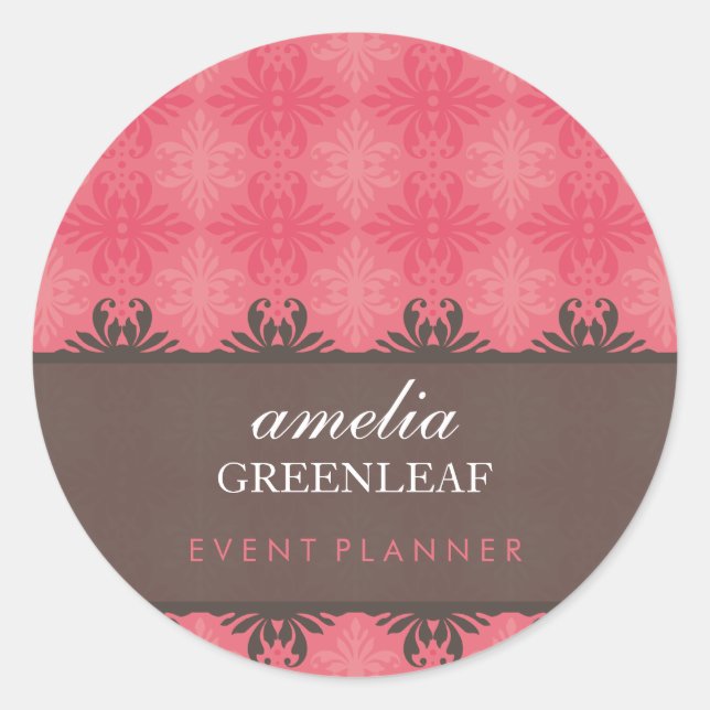 Redonda PEGATINA SEAL :: estampado elegante 11 (Anverso)