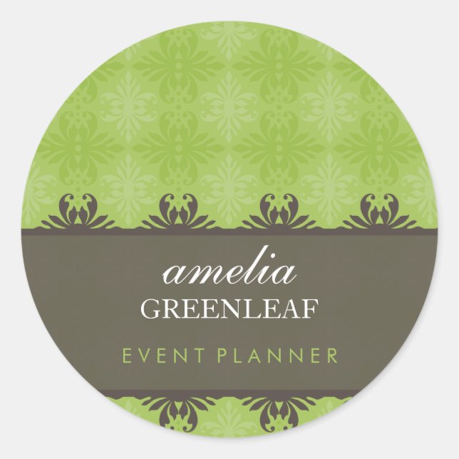 Redonda PEGATINA SEAL :: estampado elegante 12 (Anverso)