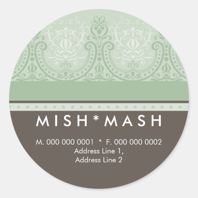 Redonda PEGATINA SEAL: glam 3 (Anverso)