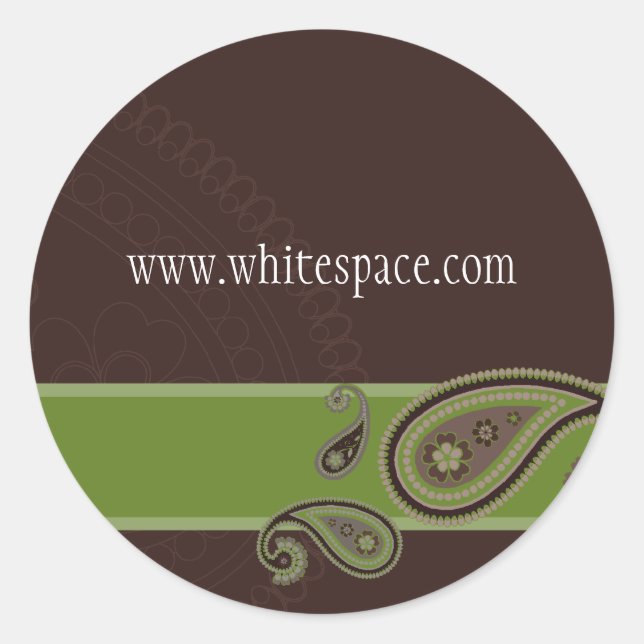 Redonda PEGATINA SEAL :: Paisley 4 (Anverso)