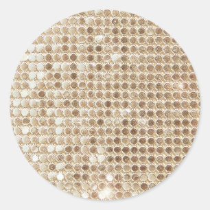 Redonda Pegatina secuencial de oro