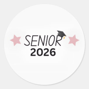Redonda Pegatina Senior 2026 Graduación para la promoción 