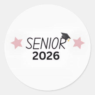 Redonda Pegatina Senior 2026 Graduación para la promoción 