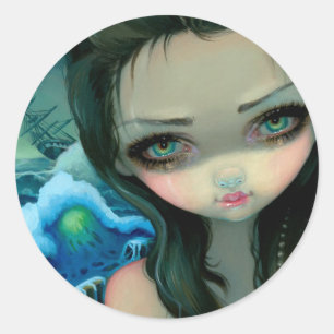 Redonda pegatina "Shipwreck Siren"