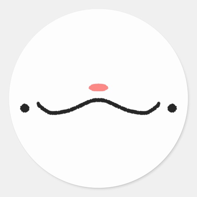 Redonda Pegatina Silly Cute Face (Anverso)