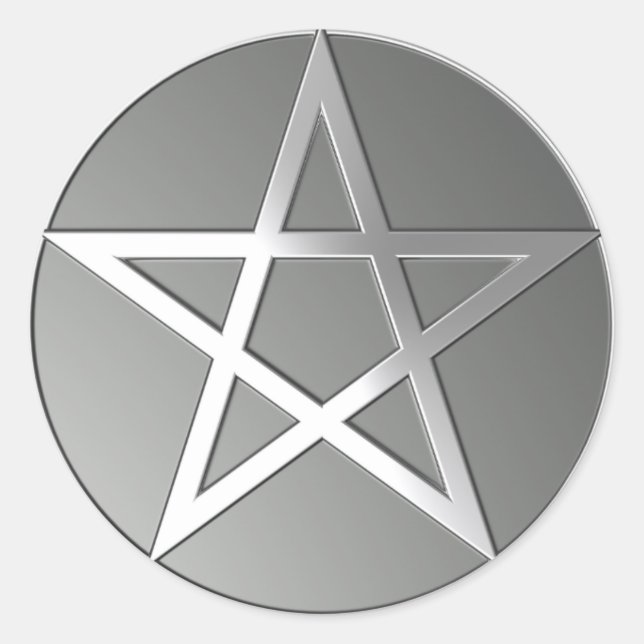 Redonda Pegatina Silver Pentacle (Anverso)