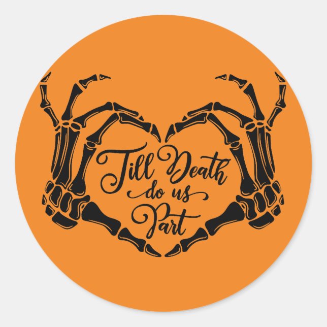 Redonda Pegatina Skeleton Heart Death (Anverso)