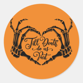 Redonda Pegatina Skeleton Heart Death