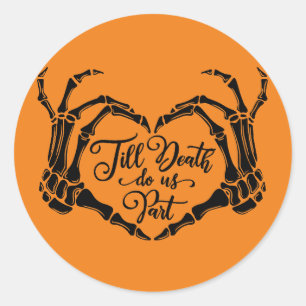 Redonda Pegatina Skeleton Heart Death