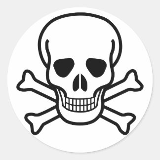 Redonda Pegatina Skull and Crossbone