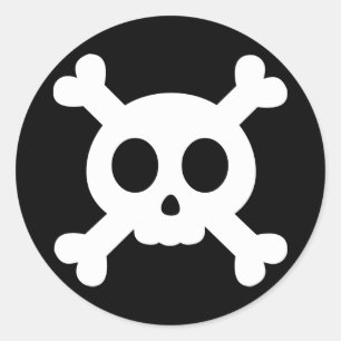 Redonda Pegatina Skull and Crossbone