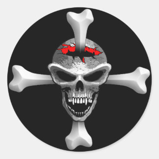 Redonda Pegatina Skull Bones