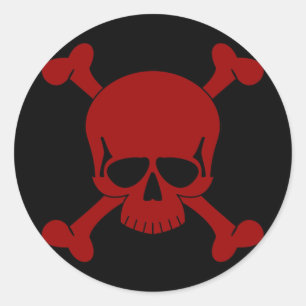 Redonda Pegatina Skull & Crossbone