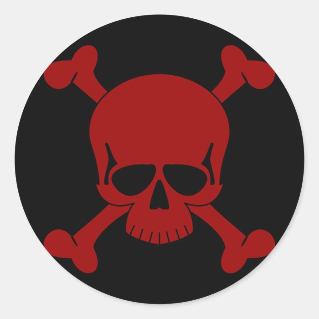 Redonda Pegatina Skull & Crossbone (Anverso)
