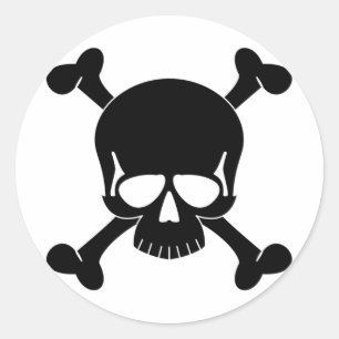Redonda Pegatina Skull & Crossbone