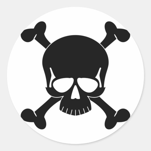 Redonda Pegatina Skull & Crossbone (Anverso)