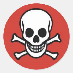 Redonda Pegatina Skull&CrossBones
