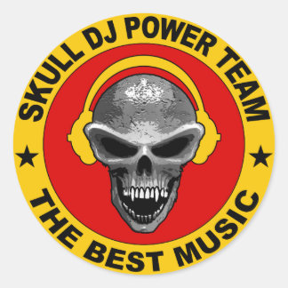 Redonda Pegatina Skull DJ