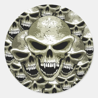 Redonda Pegatina Skulls