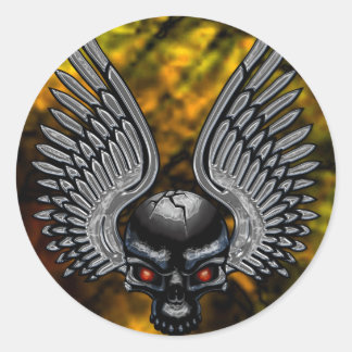 Redonda Pegatina Skullwing X